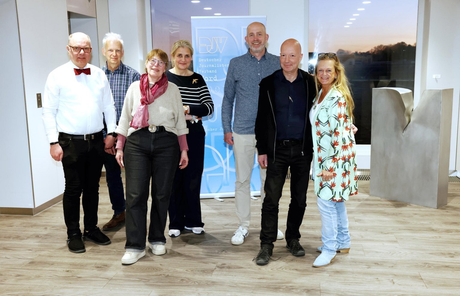 – Der neugewählte Vorstand (v.l.n.r.): Andreas Olbertz, Wolf Danehl, Esther Geißlinger, Julia Doellken, Björn Staschen, Peter Jebsen und Marina Friedt. Foto: Florian Büh 